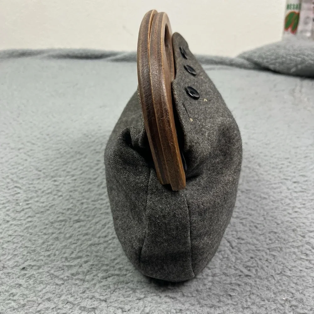 Vintage Bird Gray‎ Wooden Handle Purse Grannycore Prop Costume Display